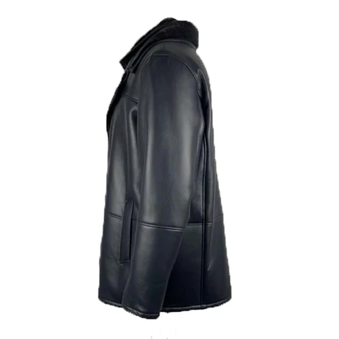 Black Alex's Shearling Driving Coat