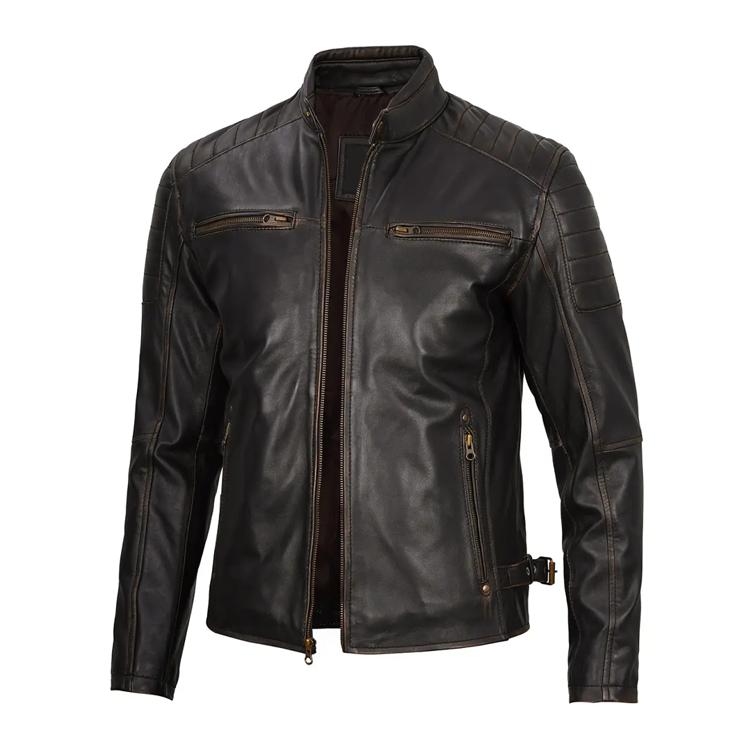 Men's Dark Brown Biker Leather Jacket