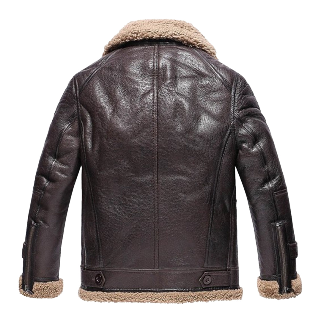 Men's Dark Brown B3 RAF Shearling Leather Jacket