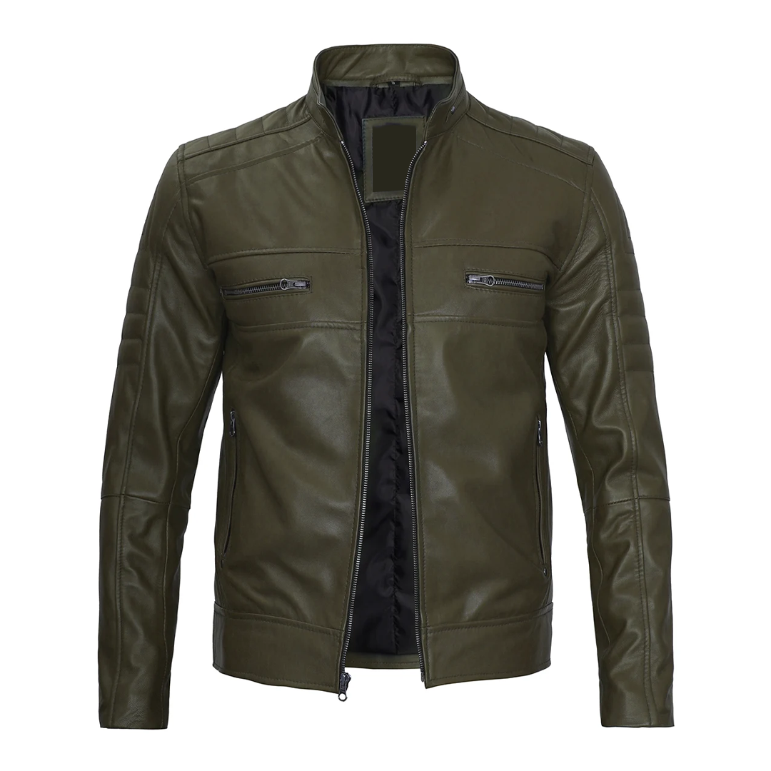 Men's Austin Dark Green Real Leather Jacket