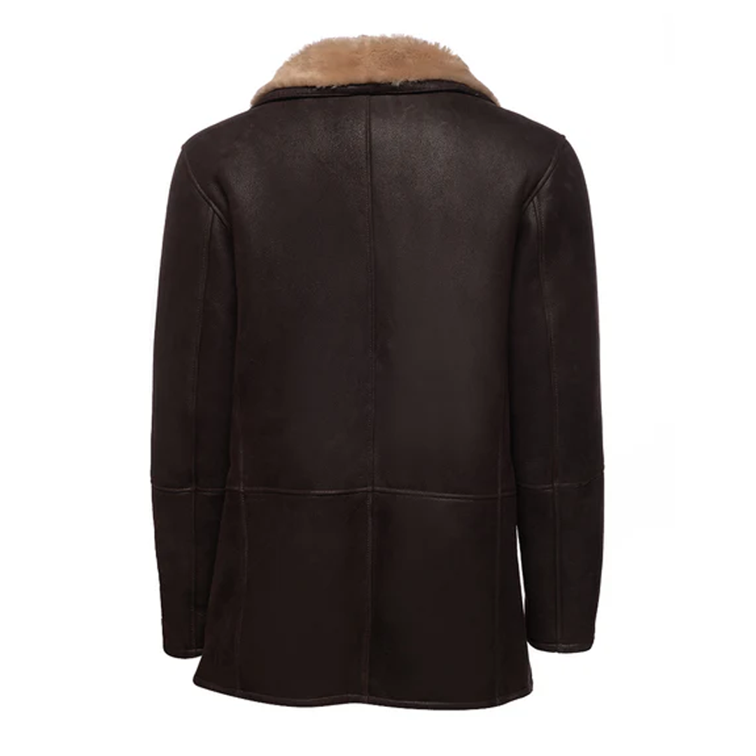 Brown Alex's Shearling Leather Coat