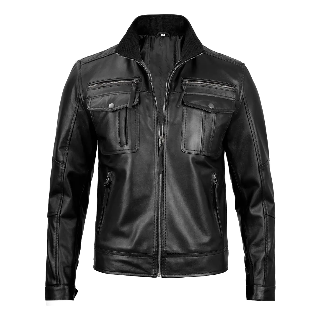 Men's Moffit Cafe Racer Real Leather Jacket