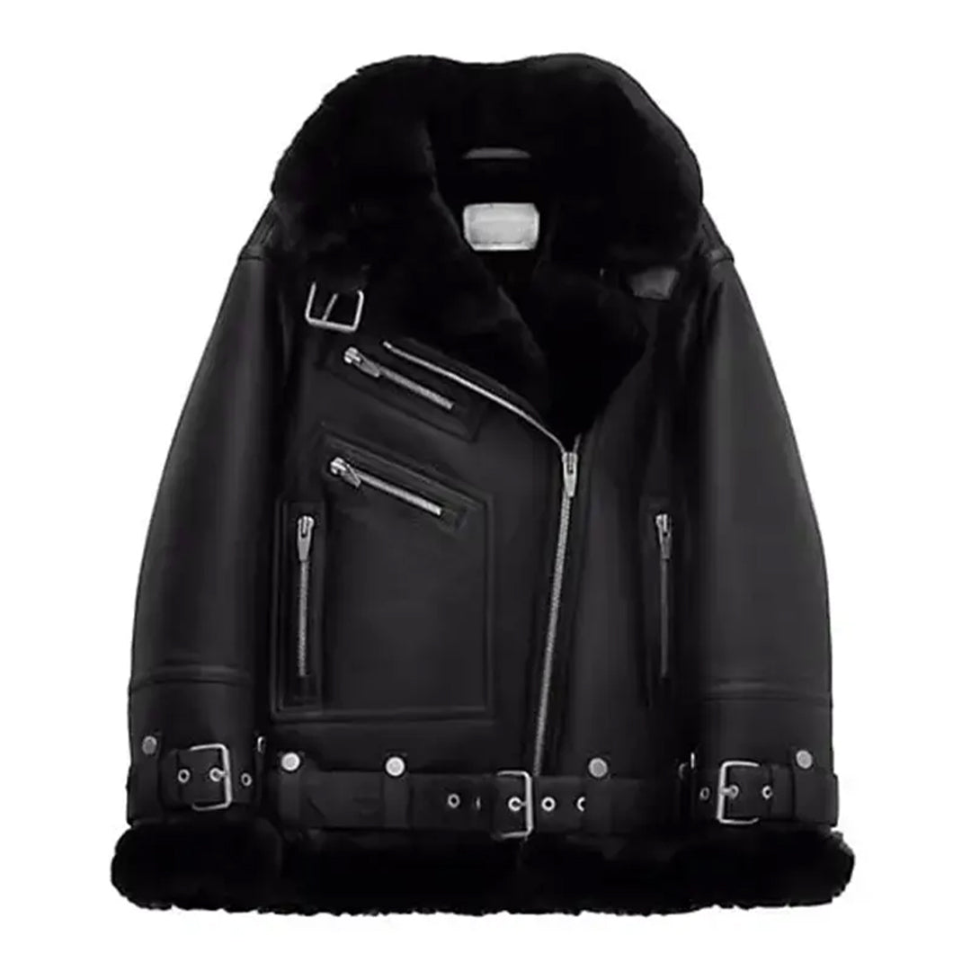 Women's Notch Moto Shearling Jacket