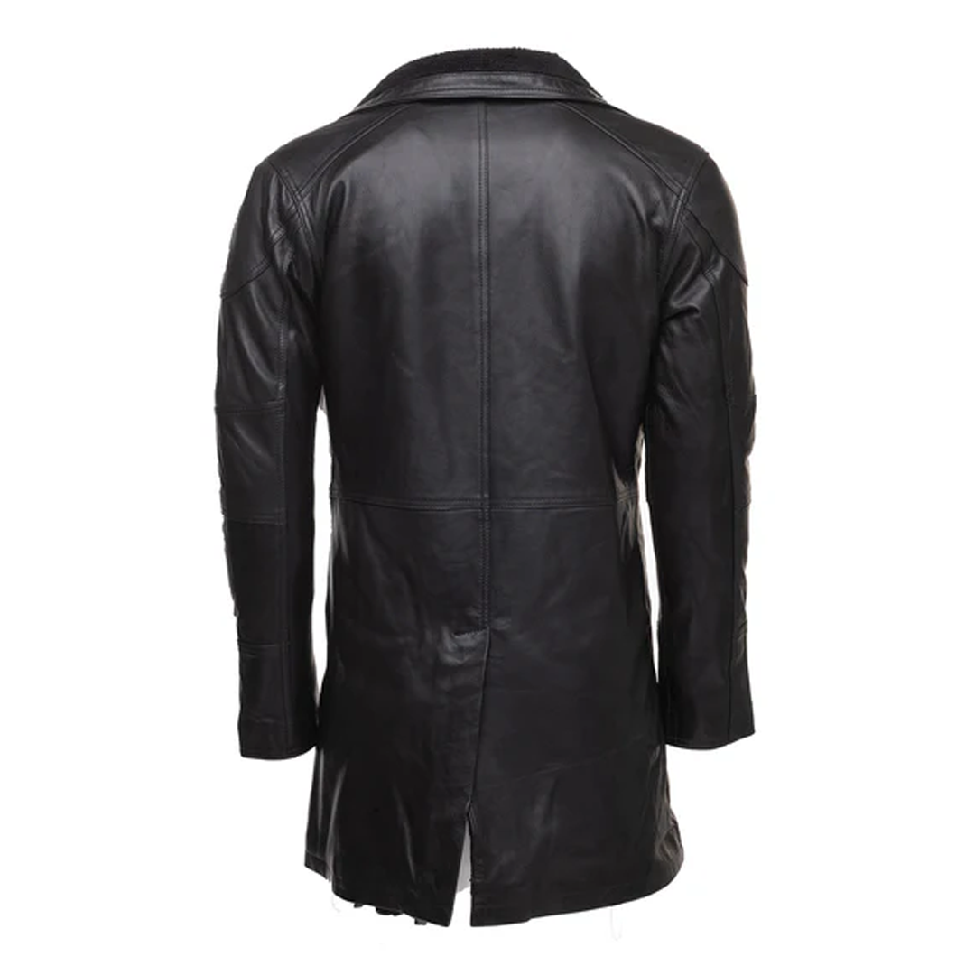 Black James' Tempest Leather Trench Coat