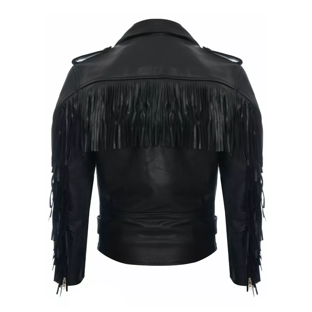 Women's Fringe Motorcycle Leather Jacket