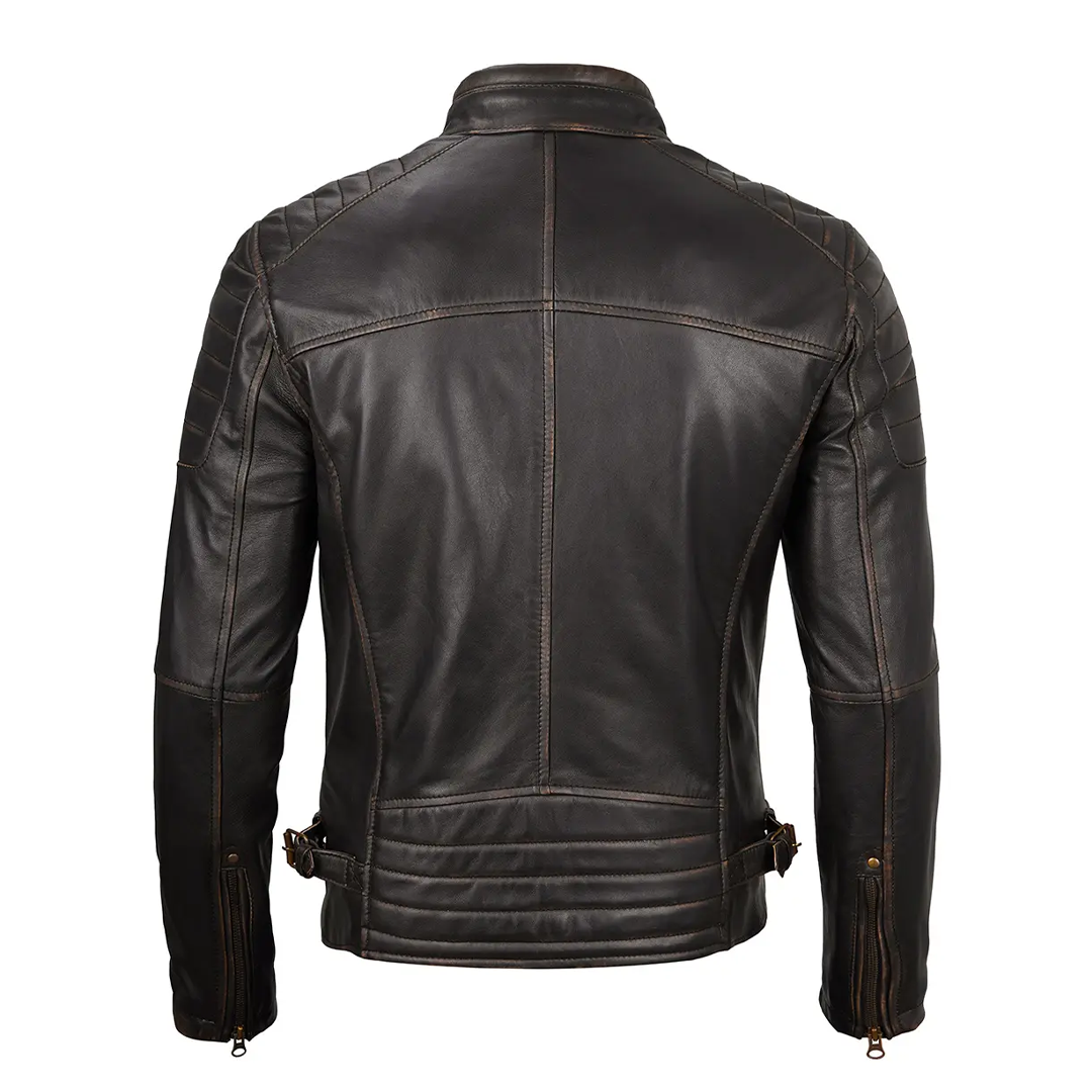 Men's Dark Brown Biker Leather Jacket