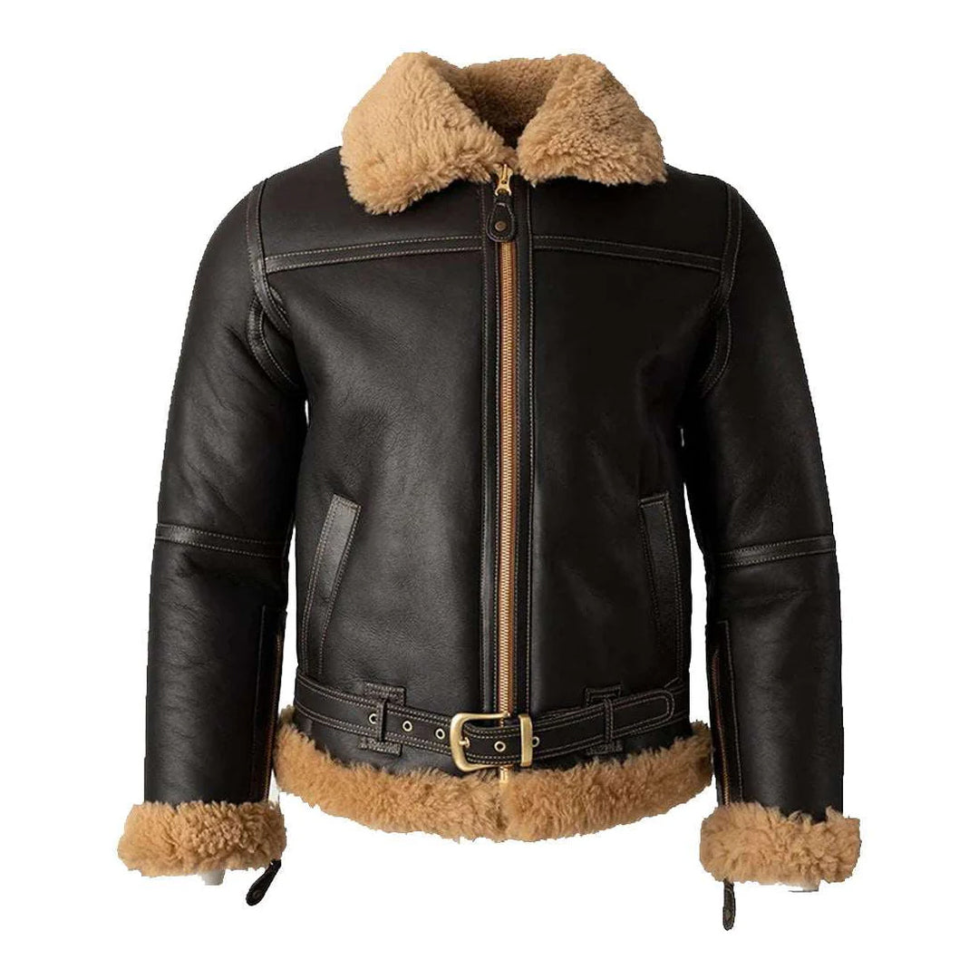 Men's B3 1940s Battle Bomber Shearling Fur Jacket