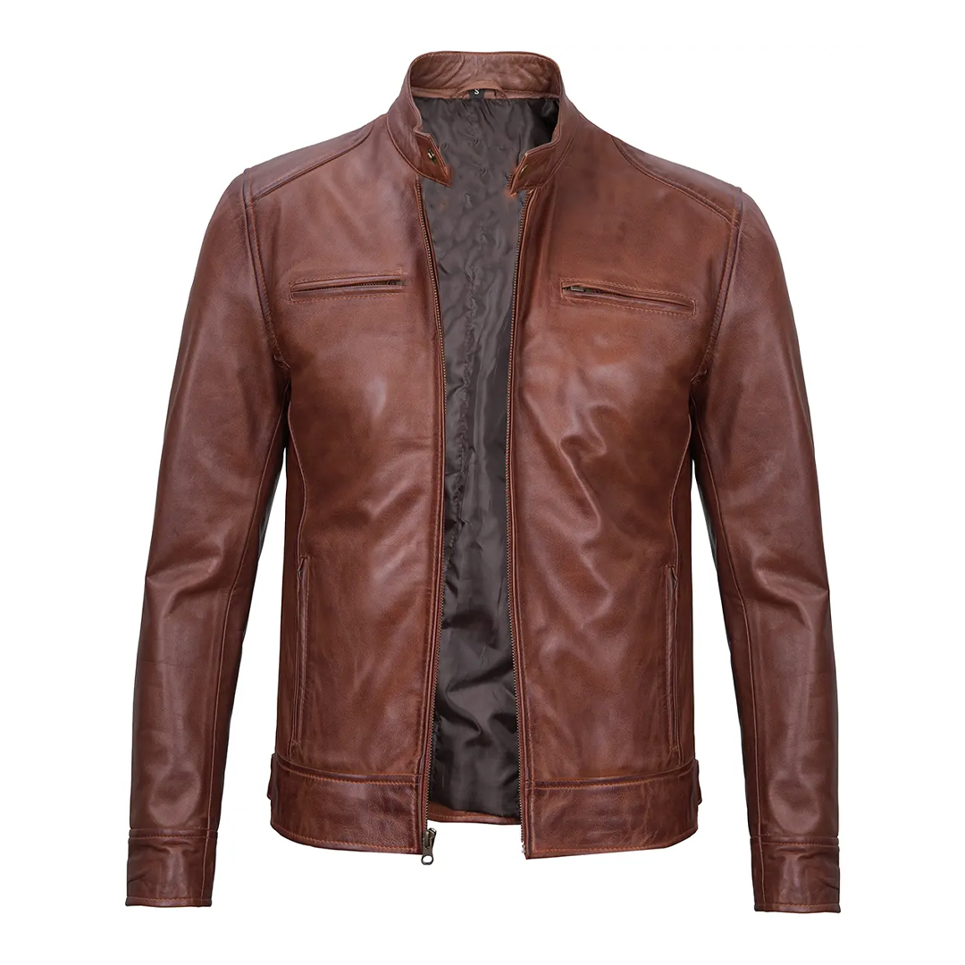 Men's Brown Classic Biker Leather Jacket