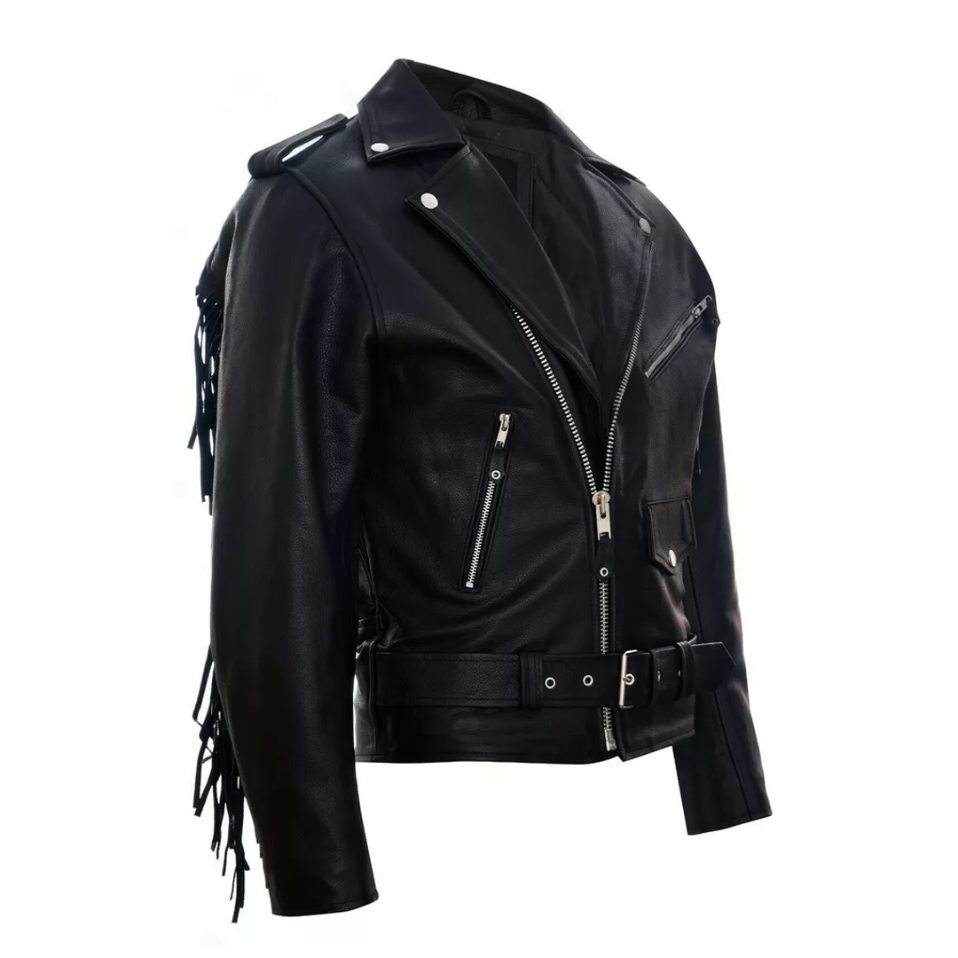 Women's Fringe Motorcycle Leather Jacket