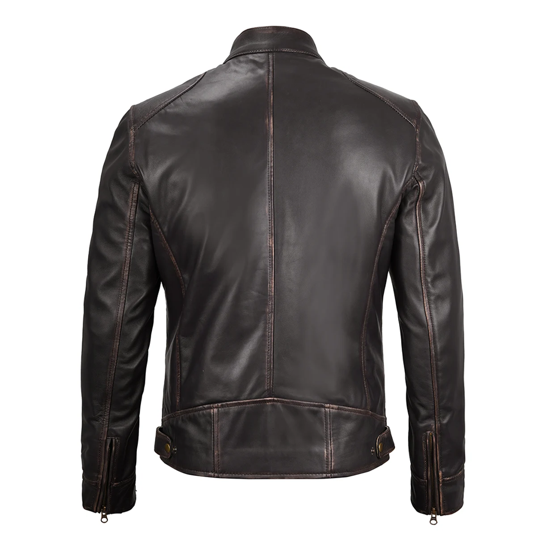 Men's Dodge Rub-off Dark Brown Leather Jacket