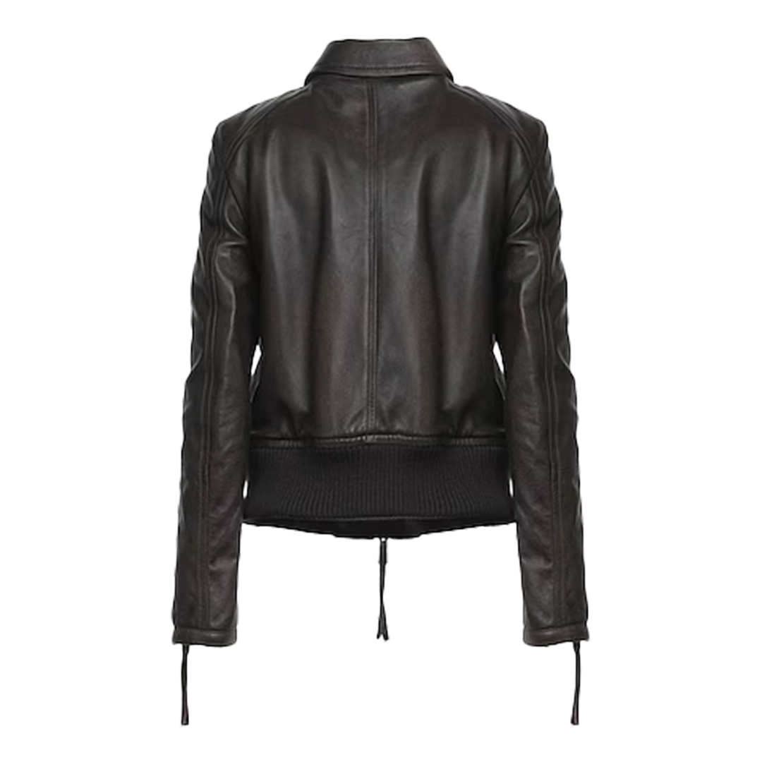 Women's Dsqusred2 Bomber Leather Jacket