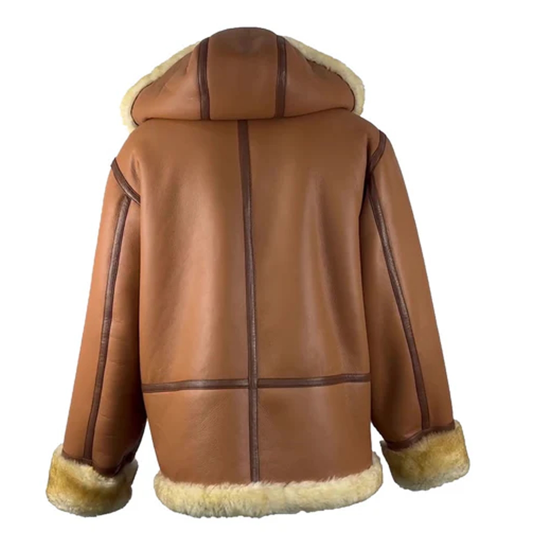 Brown Steve hart Tan Duffle Leather Coat