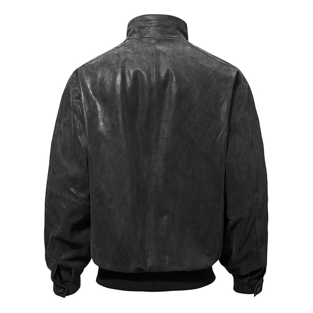 Men's Casual Real Bomber Leather Jacket