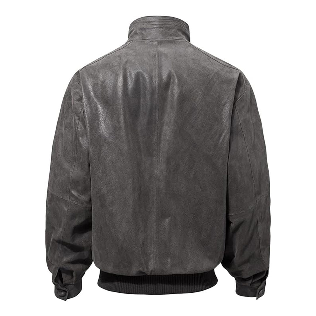 Men's Casual Real Bomber Leather Jacket