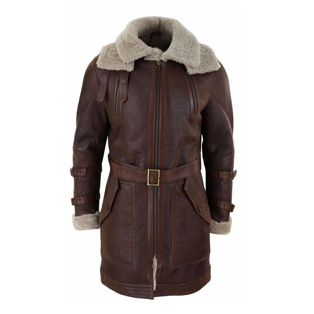 RAF Aviator Real Bomber Shearling Leather Coat