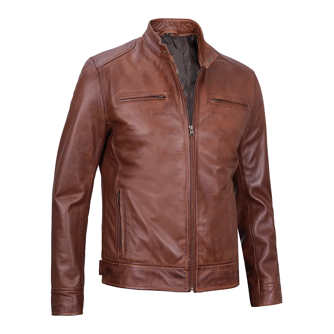 Men's Brown Classic Biker Leather Jacket