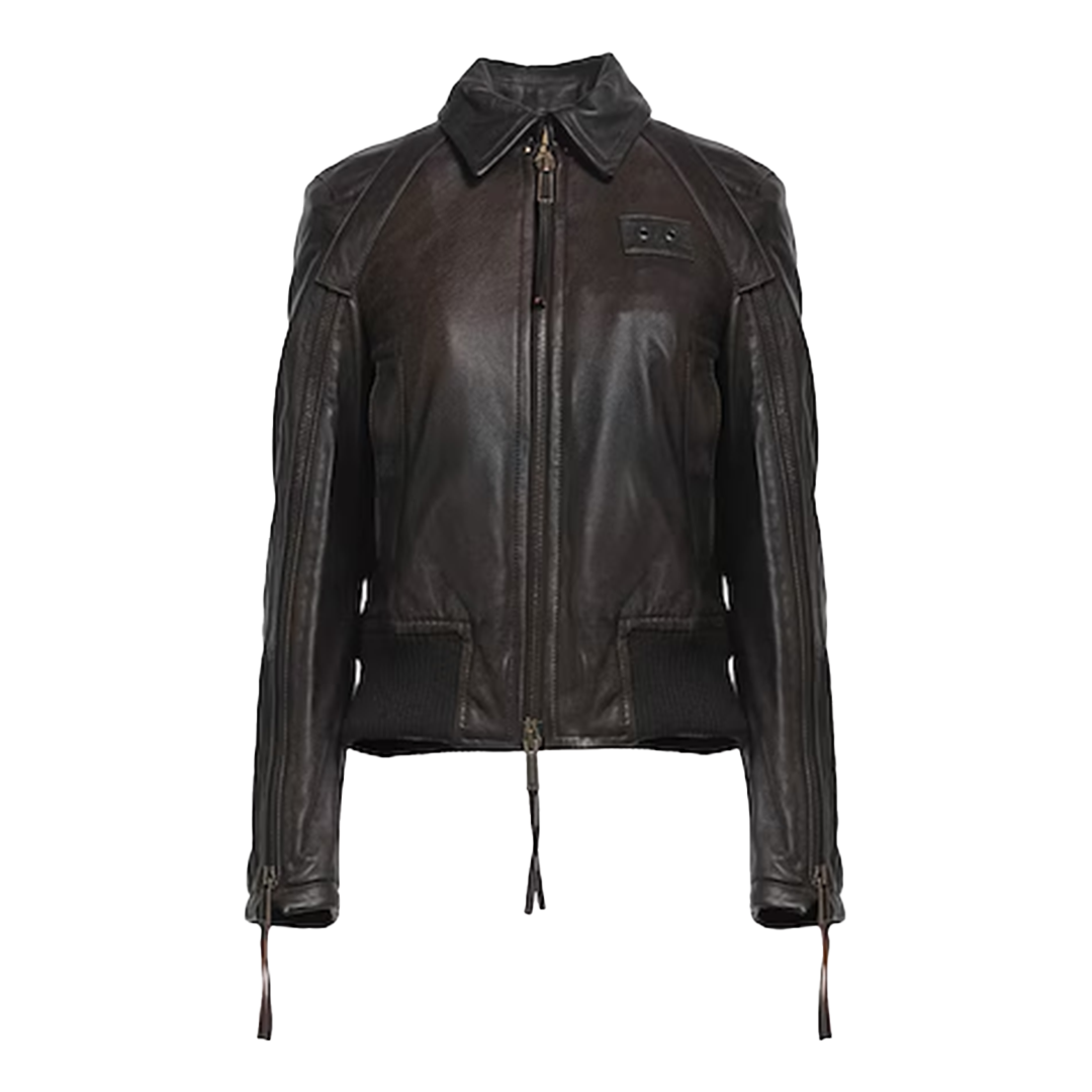 Women's Dsqusred2 Bomber Leather Jacket