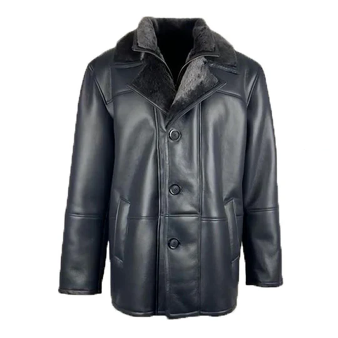 Black Alex's Shearling Driving Coat