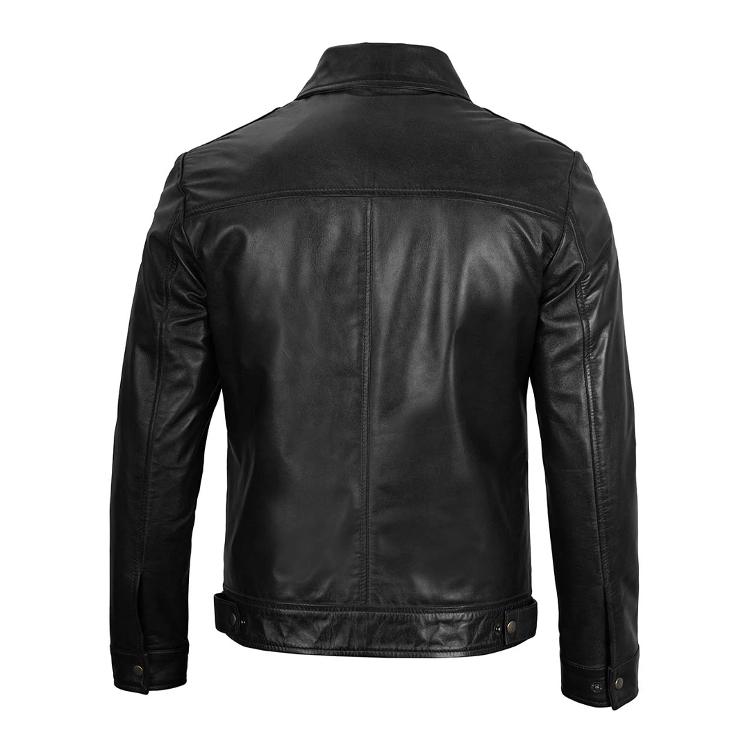 Men's Harrington Black Leather Jacket