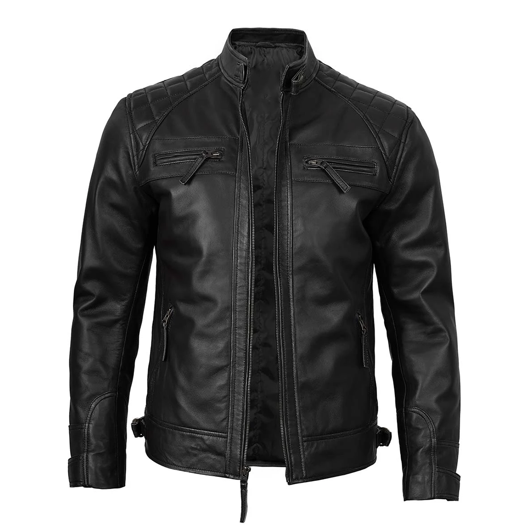 Men's Classic Black Real Biker Leather Jacket