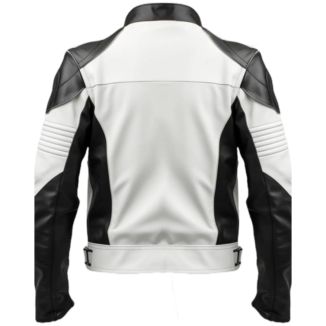 Men's White Faux Leather Jacket